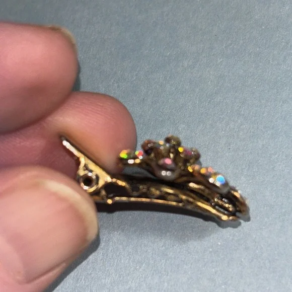 Vtg Tie Tac Aurora Borealis Tie Tac Or Pendant Gold Tone SNK 1" Multi-color - Picture 6 of 8